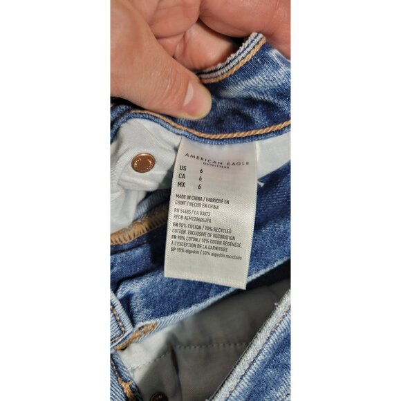 American Eagle Denim Midi skirt Womens Vintage Iconic Size 6 Denim Waistband - Picture 3 of 9